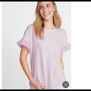 OLD NAVY•eyelet trim sleeve top
